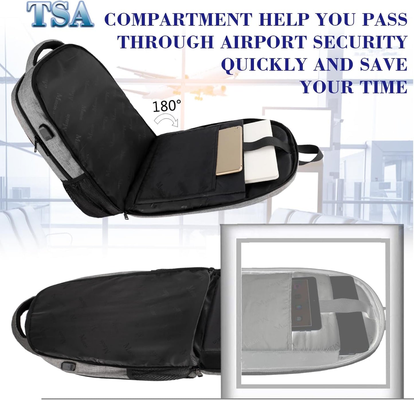 17 Inch Laptop Backpack, MATEIN TSA Large Backpack for Travel and Business with USB Charger Port, Water Resistant Big Flight Approved Weekender Carry-On Backpack with Luggage Sleeve for Women and Men