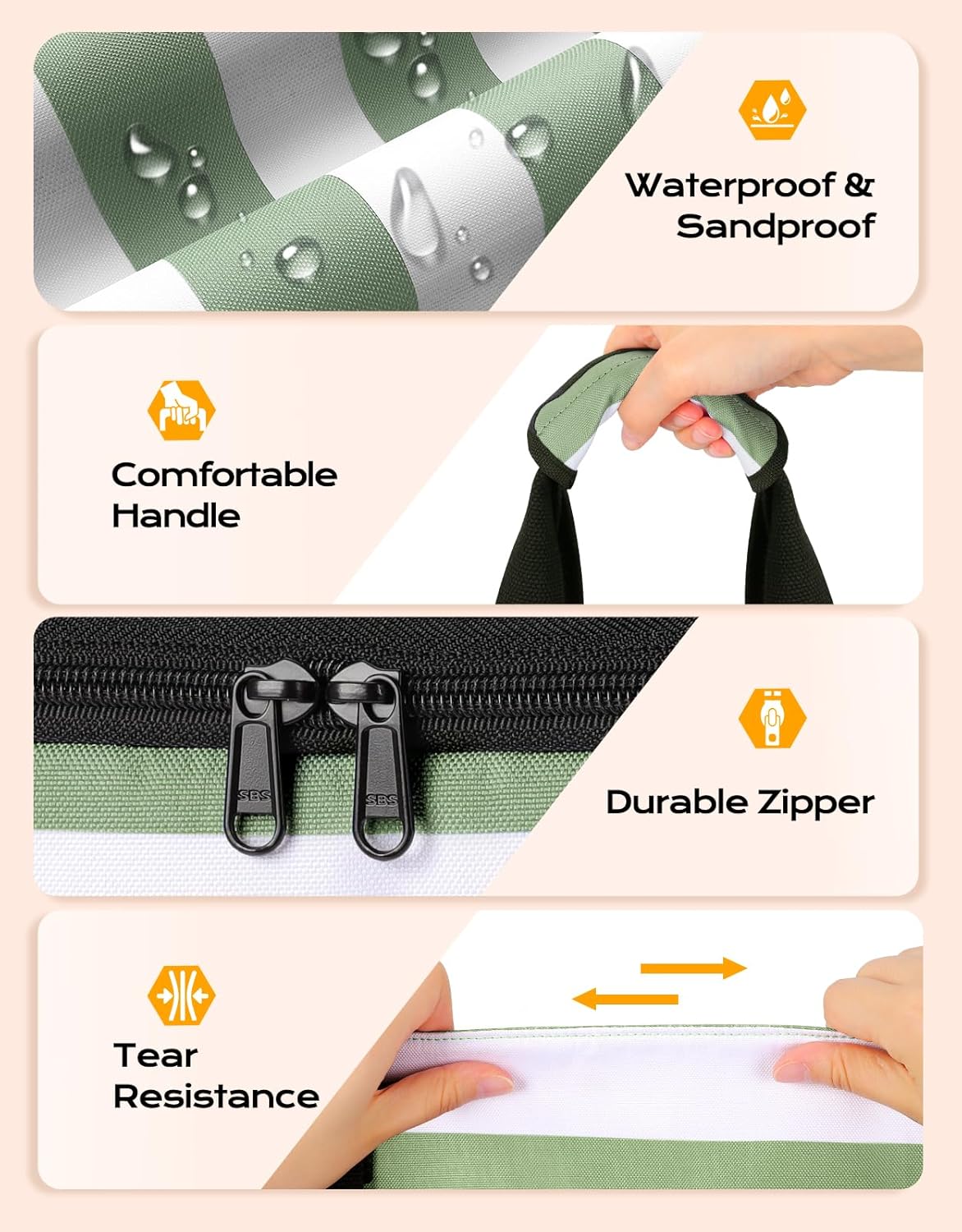 Beach Bag with Cooler, 54L Large Waterproof Sandproof Travel Tote Bag, Duffel Weekender Bag for Packing/Travel/Gym