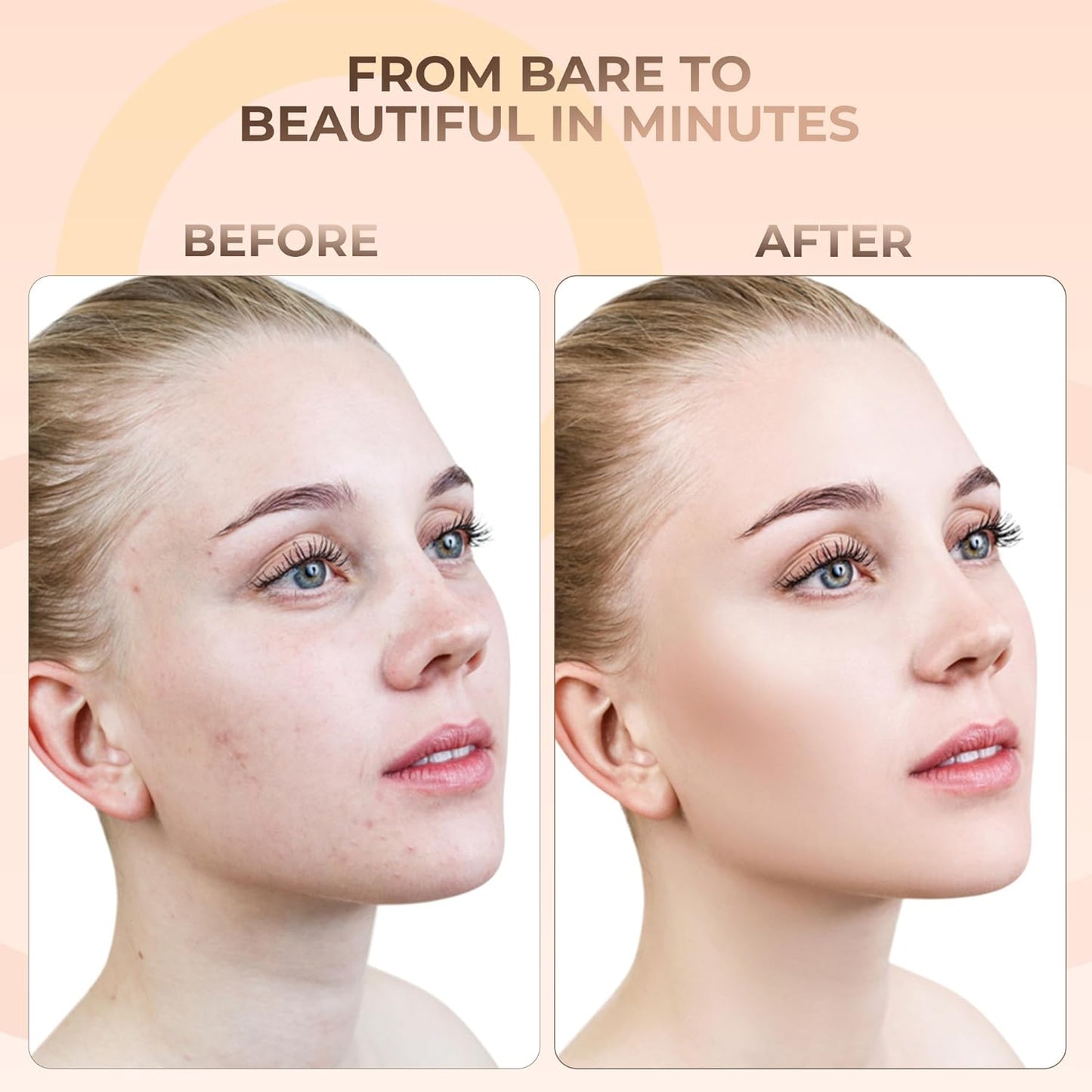 16pc Beginner Mineral Makeup STARTER KIT with 10 BRUSH SET (5gm) Sample Size Foundation, Primer, Blush, Bronzer, Setting Powder for Learning, Occasional Use,First Time Users, Travel Size Kit (Light)