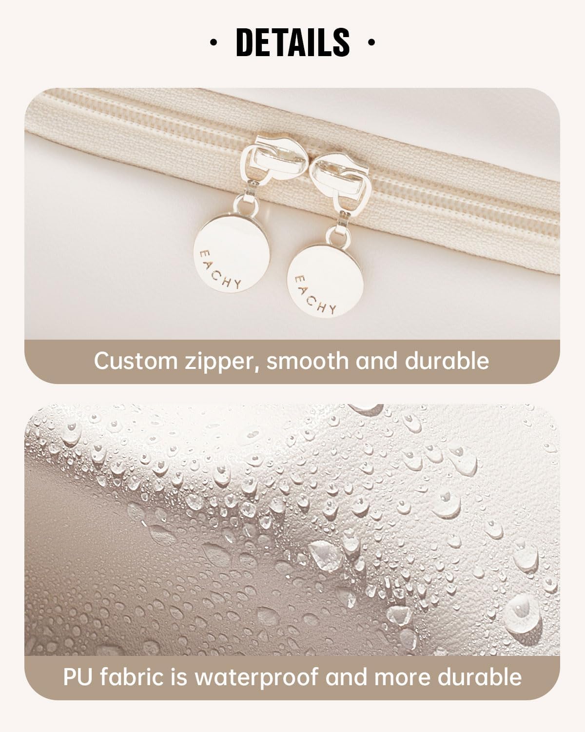 EACHY Travel Makeup Bag,Large Capacity Cosmetic Bags for Women,Waterproof Portable Pouch Open Flat Toiletry Bag Pattern Makeup Bag