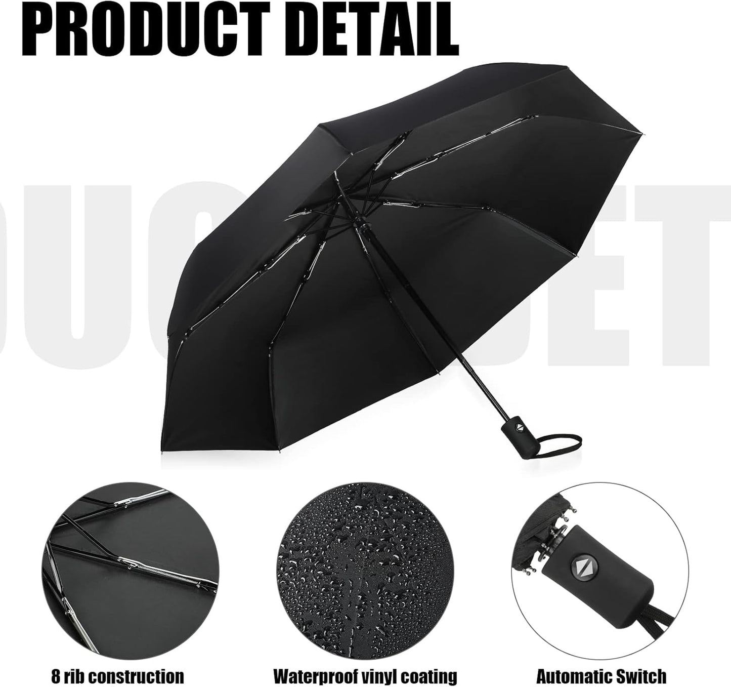 Kajaia 9 Pack Compact Umbrellas Bulk Folding Automatic Windproof Waterproof Umbrellas for Backpack Purse Car Women Men