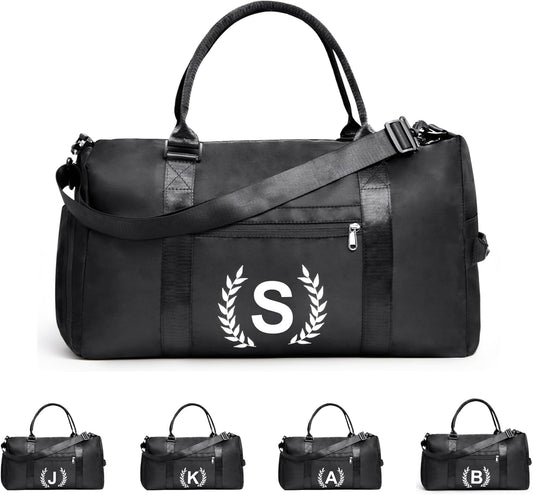 Gym Bag for Women & Men, Fitness Workout Sports Travel Duffle Bag with Wet Pocket & Shoes Compartment, Great Present for Gym Lovers Jet Black