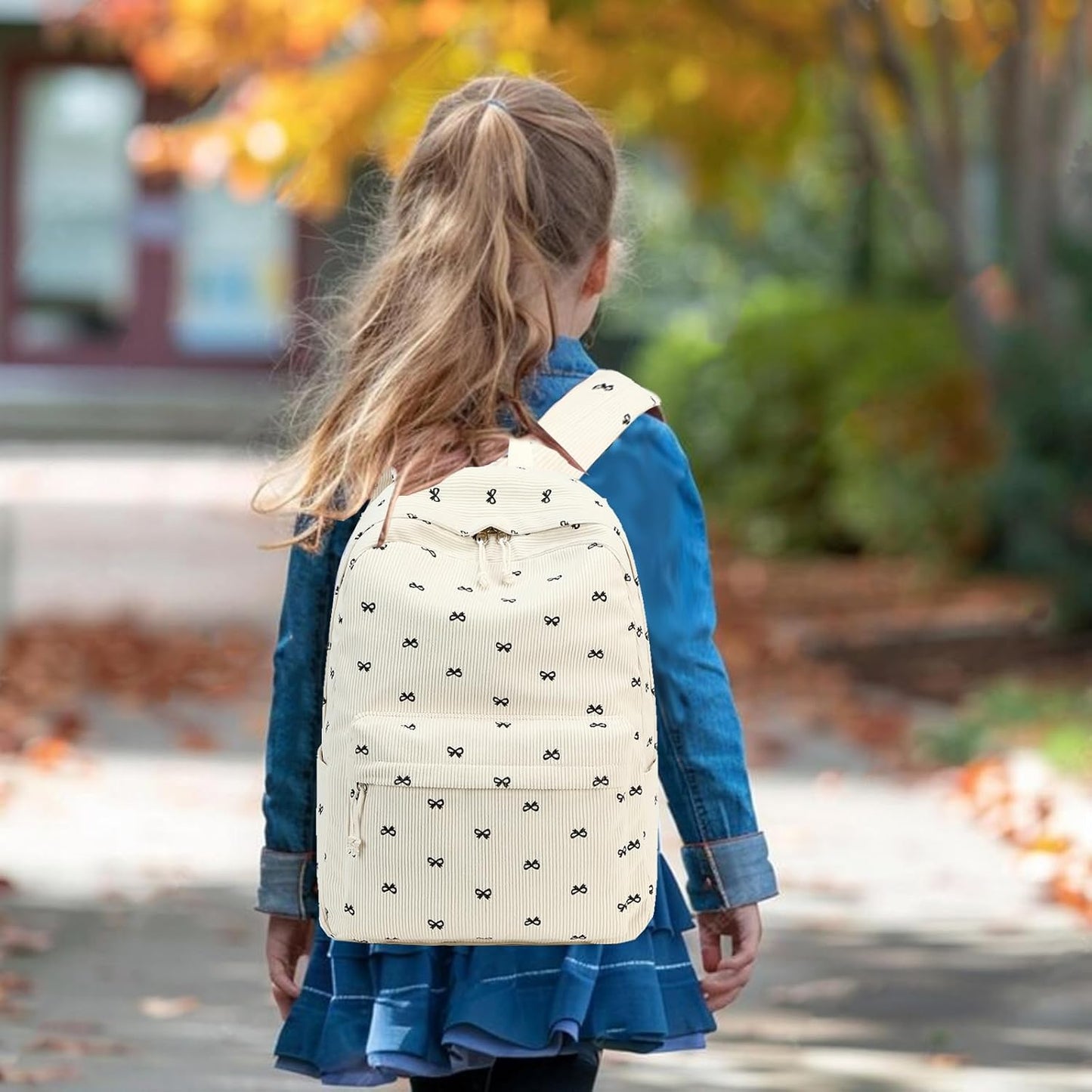 LEDAOU Backpack for Girls School Bag Kids Bookbag Teen Backpack Set Daypack with Lunch Bag and Pencil Case