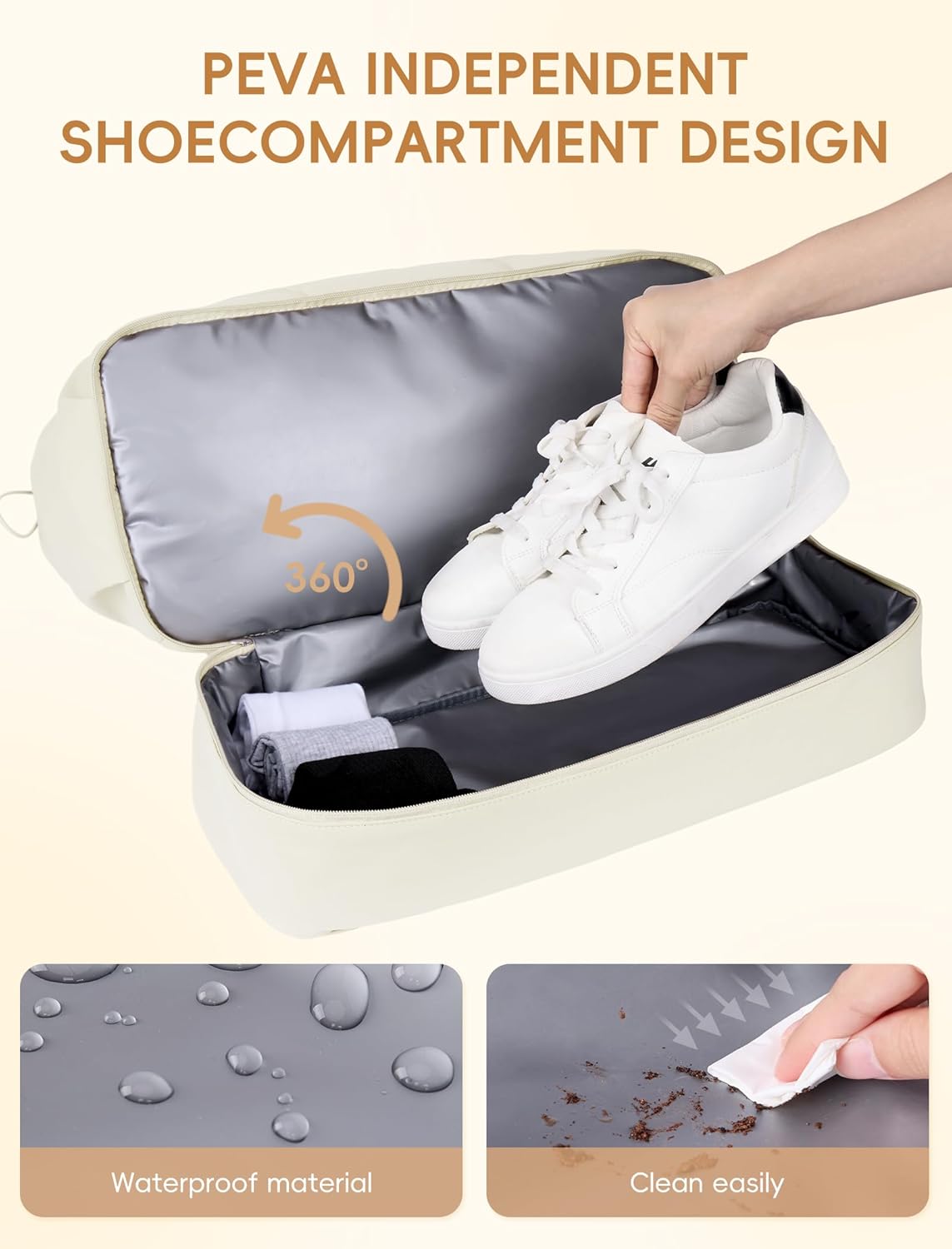 CLUCI Weekender Travel Bag for Women Puffer Tote Bag Carry On Duffle Overnight Bags with Shoe Compartment