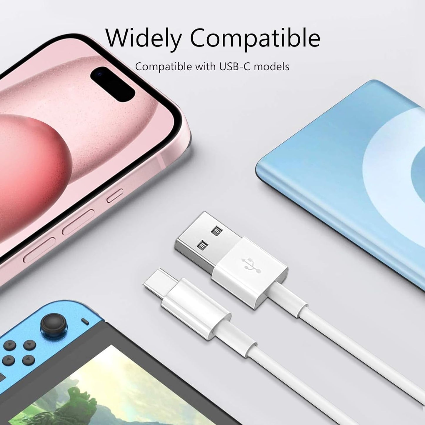 15 Car Charger USB A to USB C Carplay Cable for iPhone 16e 16 17 Air 15,16 15 Pro/Pro Max/Plus, AirPods 4, iPad Pro 12.9 11 inch, iPad Air 5th 4th Generation,MacBook Air/Pro,iPad Mini 6 Charging Cord