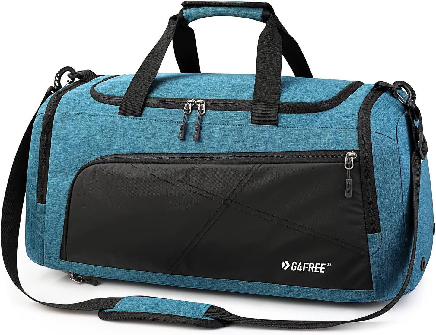 G4Free 45L/60L 3-Way Duffle Backpack Gym Bag with Wet Pocket & Shoes Compartment Sports Travel Weekender Overnight Duffel Bag