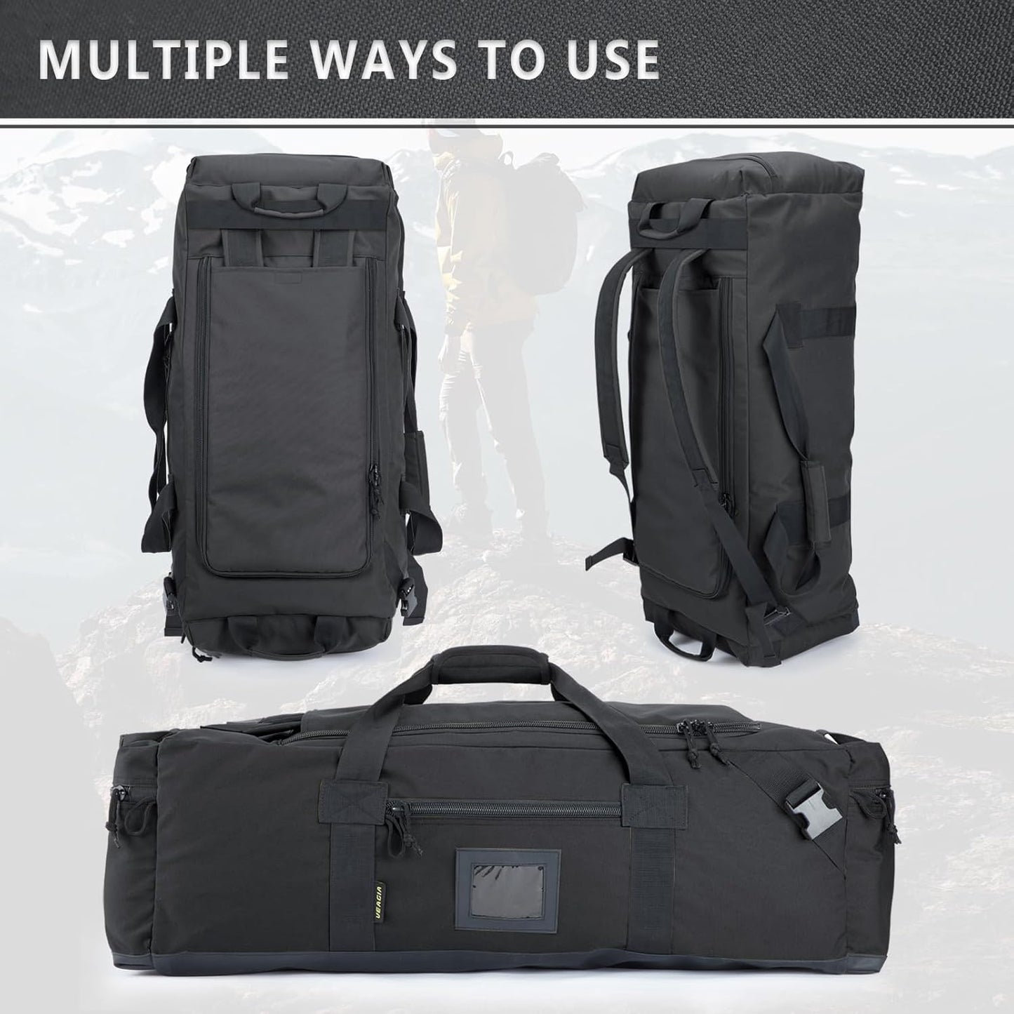 86l Large Duffel Bag For Travel, Gym & Sports - Water Repellent Polyester, Hidden Straps, Shoe Compartment - Perfect Luggage Duffle Bag Or Backpack For Men & Women