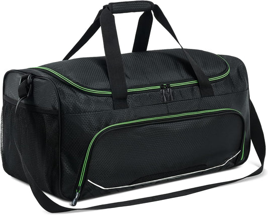 Mens Gym Bag 21 inch Large Overnight Weekender Duffle Bag for Travel Sport-Green/Black