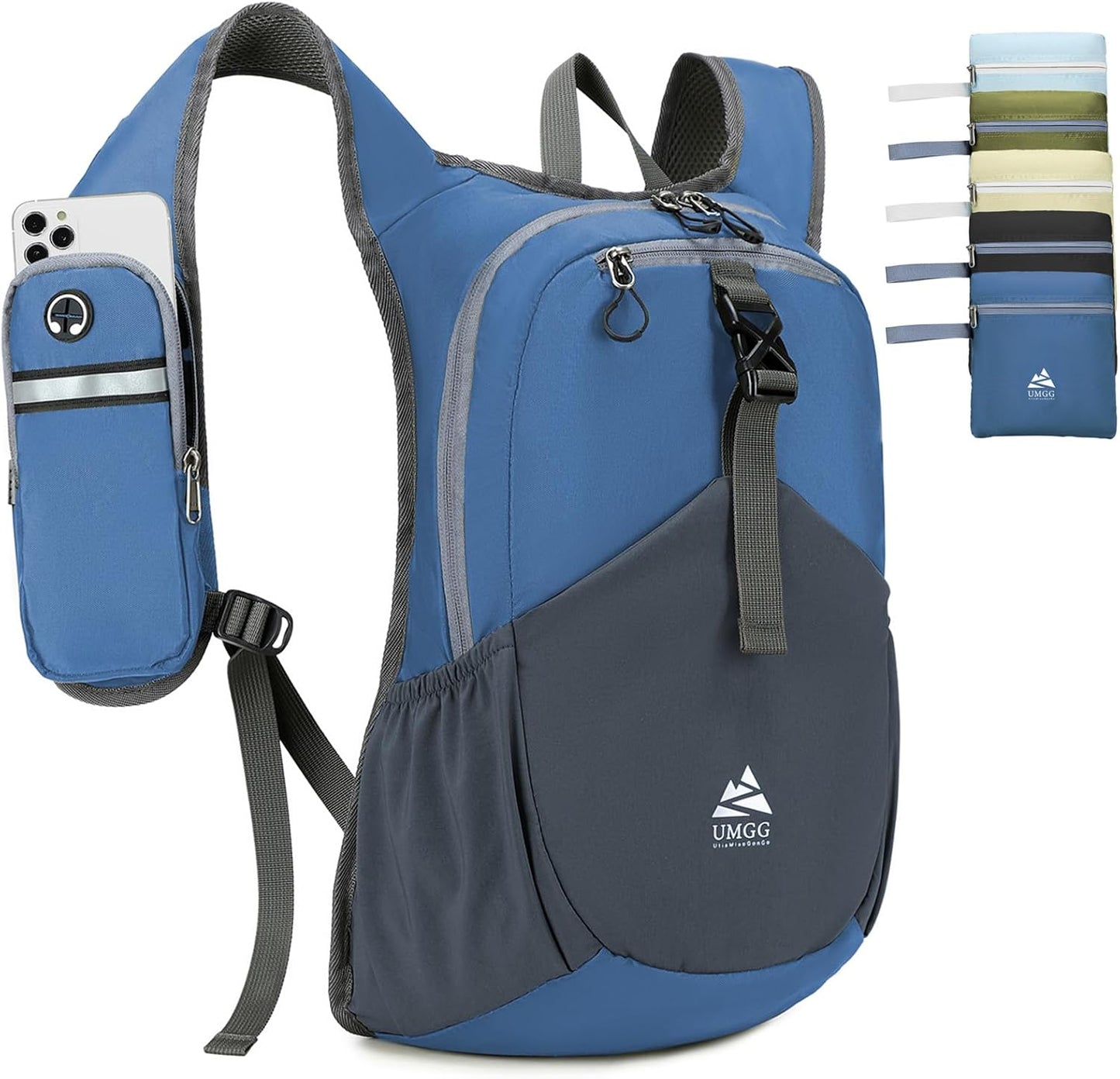 15L Small Hiking Backpack for Men Women Lightweight Packable Backpack Foldable Casual Daypack for Camping Travel Outdoor, Dark Blue