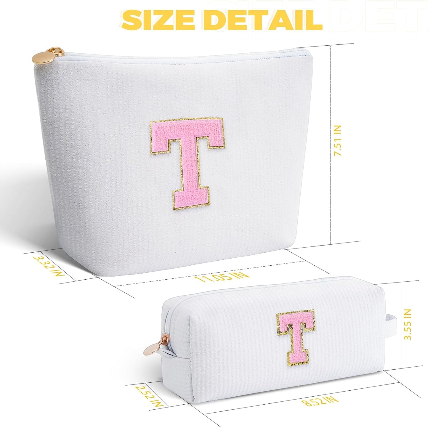 Teacher Appreciation Gifts,Thank You Gifts from Students,Birthday Teacher Retirement Gifts for Women,Teachers Day Gift Ideas,Makeup Bag Set Cosmetic Bag - White,T