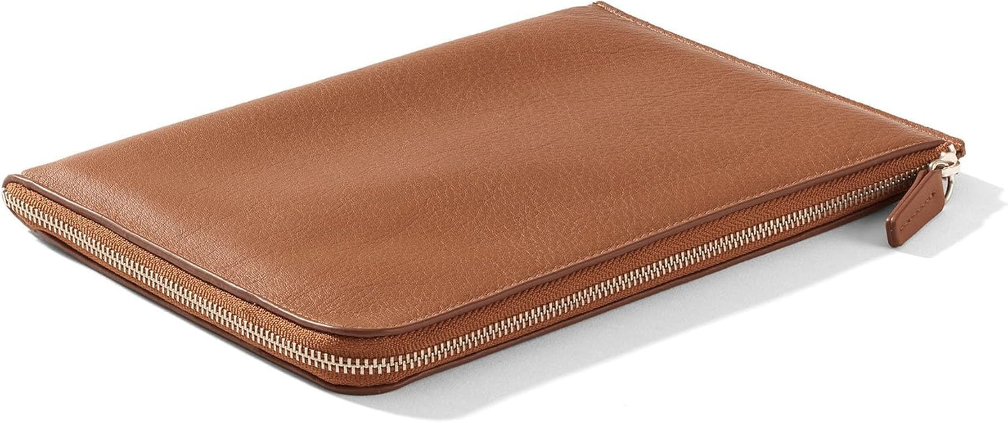 Leatherology Cognac Slim Zip Travel Wallet - Compact and lightweight, Versatile storage, Zip closure