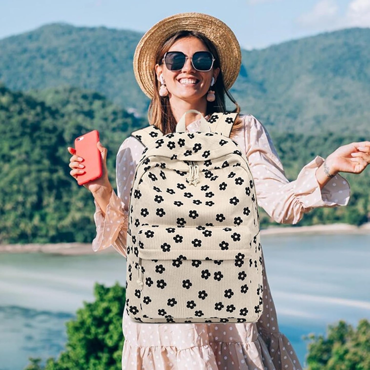 LEDAOU School Backpack Teen Girls Lightweight Bookbag Elementary Middle School Backpacks College Laptop Bag Travel Daypack