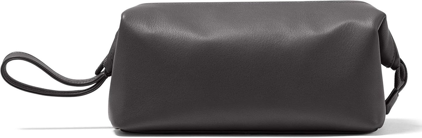 Leatherology Black Onyx Framed Toiletry Bag - Wide-mouth zippered opening, interior and exterior zippered compartments, compact and functional