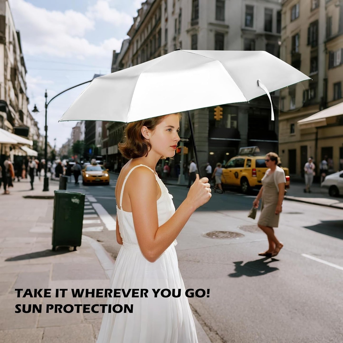 Travel Mini UV Umbrella for Purse Handbag Backpack in Small Size Sun & Rain Protection Compact Lightweight Tiny Pocket Umbrella for Kids Women Men