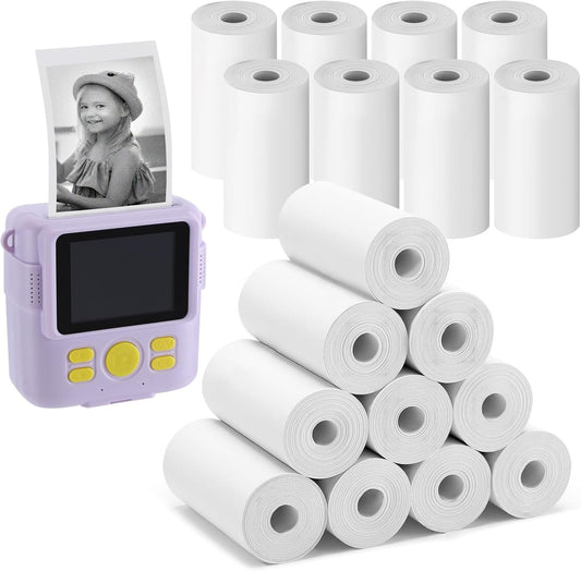 18 Rolls Kids Instant Camera Print Refill Paper - Photo Printer Thermal Paper Rolls, Instant Print Camera Refill Paper for 4 5 6 7 8 9 10 Year Old Girls Boys Birthday Gifts