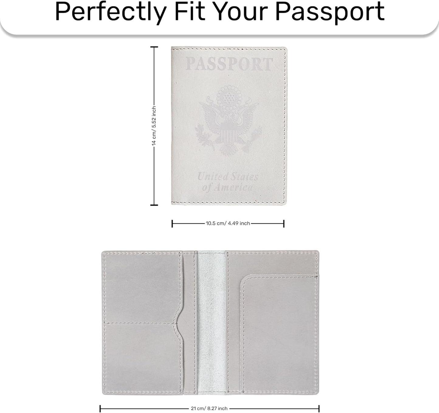 HIFA Leather Passport Holder, Handmade Passport Cover with Card and Ticket Slot - Genuine Leather, Elegant Design, Easy Access - Passport Case, Passport Wallet, Passport Holder