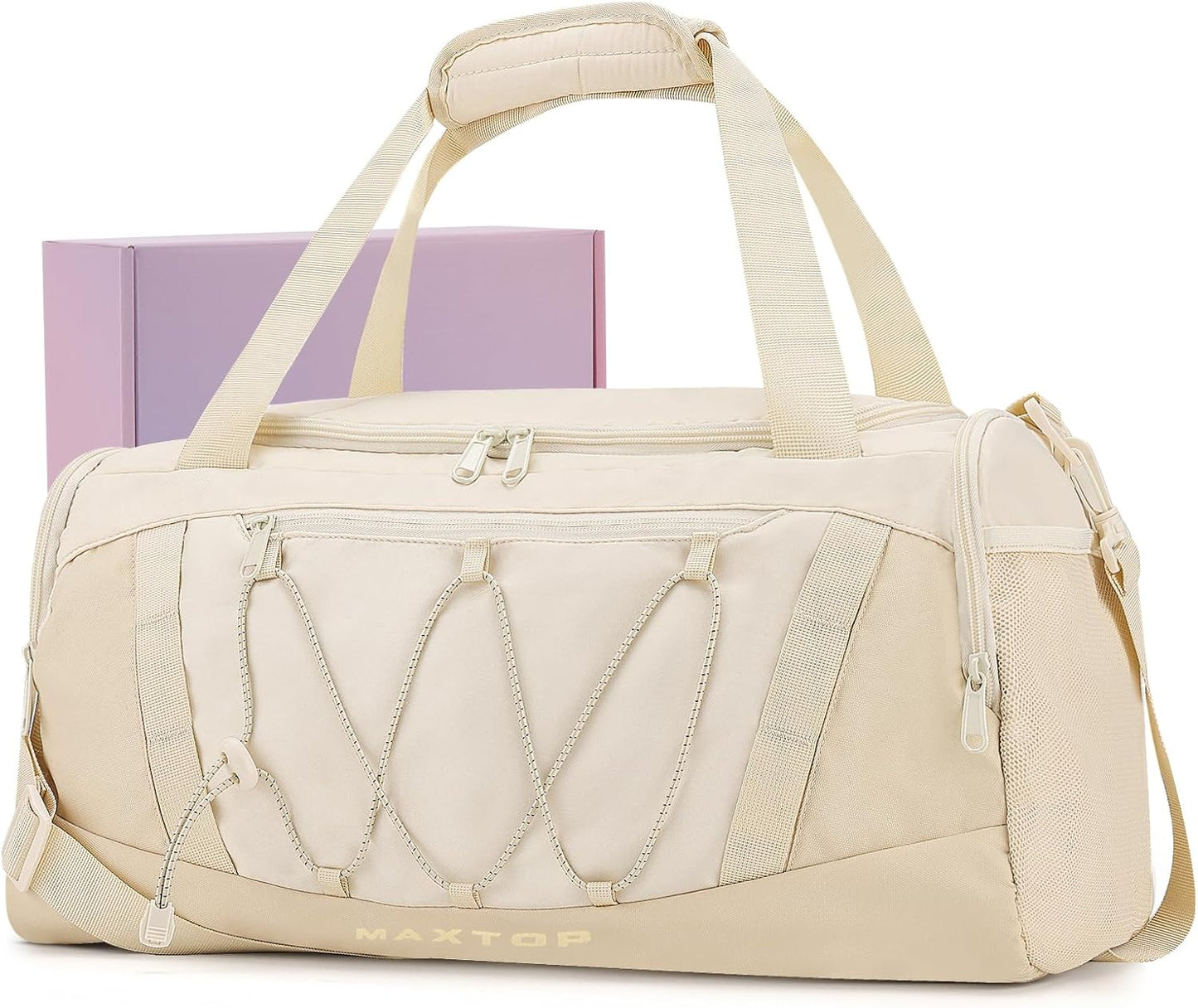 MAXTOP Gym Bag for Women Men Travel Duffle Bag Large Capacity Carry On Weekender Overnight Bag With Shoe Compartment Gym Tote Dry Wet Separation Duffel Bag for Travel