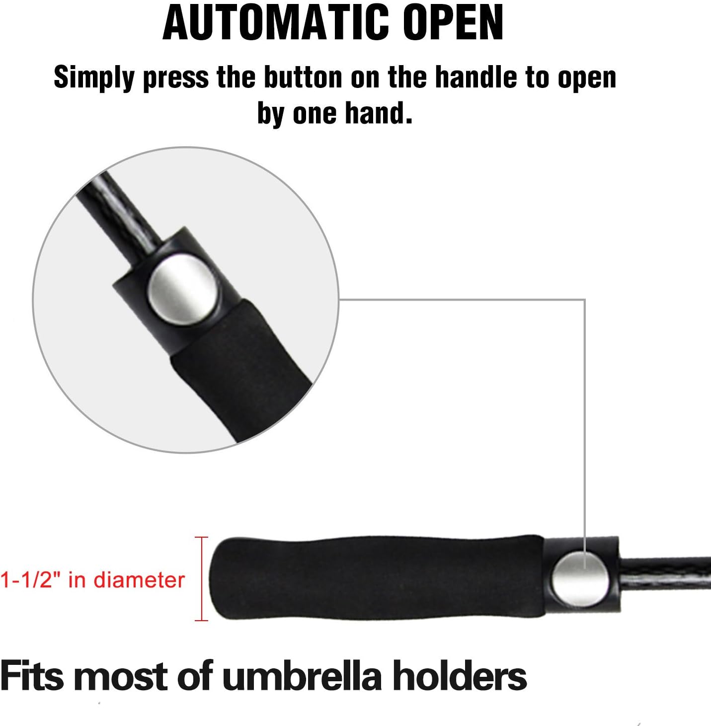 Golf Umbrella Large 58/62/68 Inch Automatic Open Golf Umbrella Extra Large Oversize Double Canopy Vented Umbrella Windproof Waterproof for Men and Women