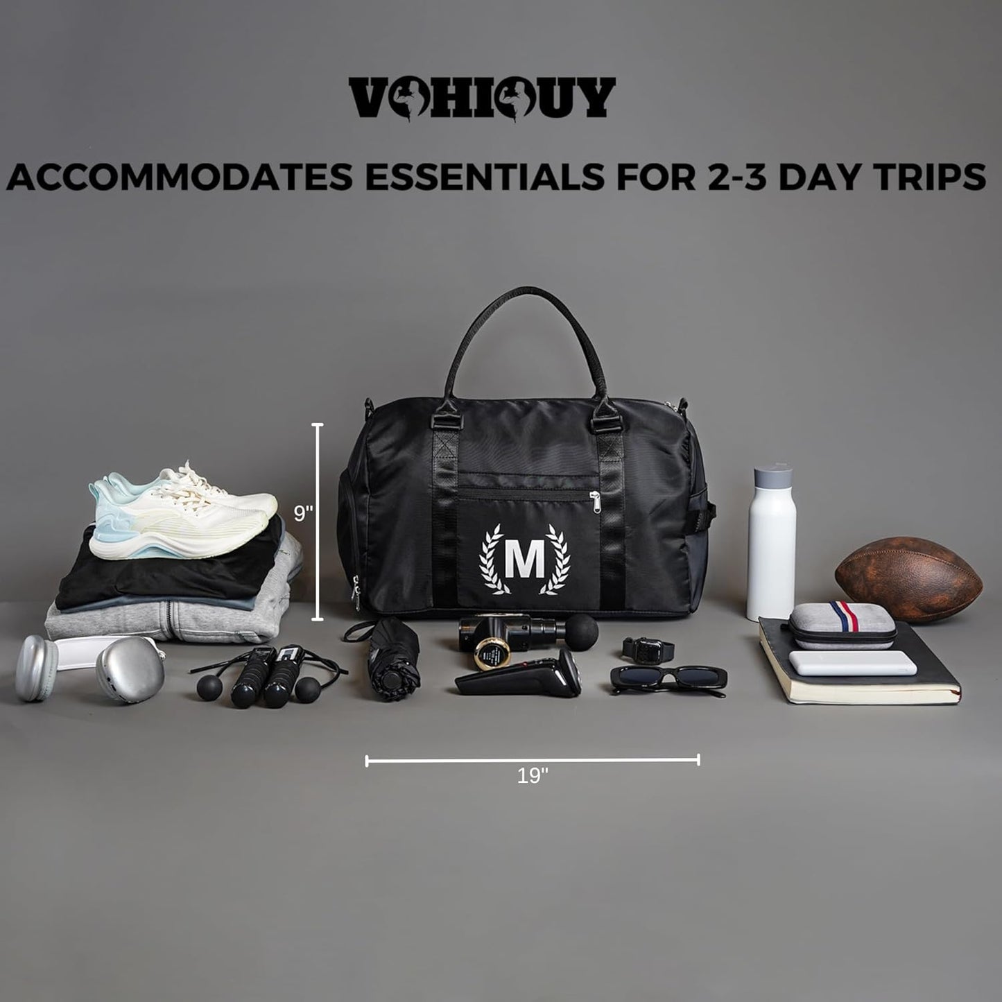 Gym Bag for Women & Men, Fitness Workout Sports Travel Duffle Bag with Wet Pocket & Shoes Compartment, Great Present for Gym Lovers