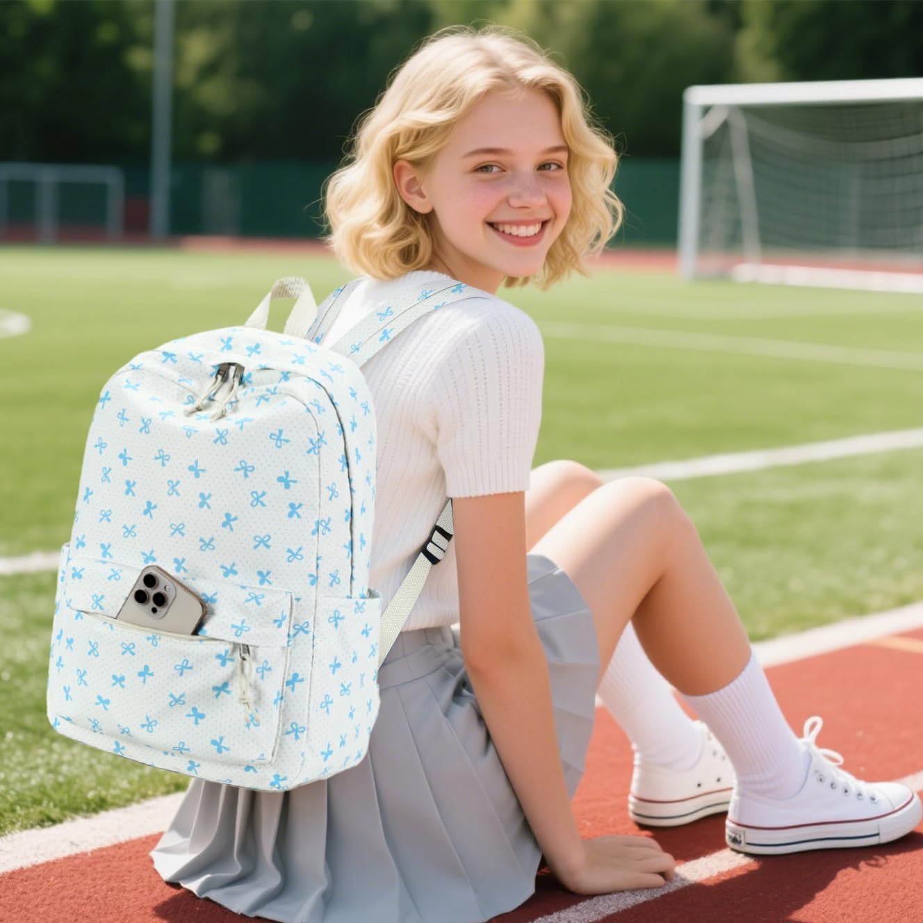 LEDAOU School Backpack Teen Girls Lightweight Bookbag Elementary Middle School Backpacks College Laptop Bag Travel Daypack