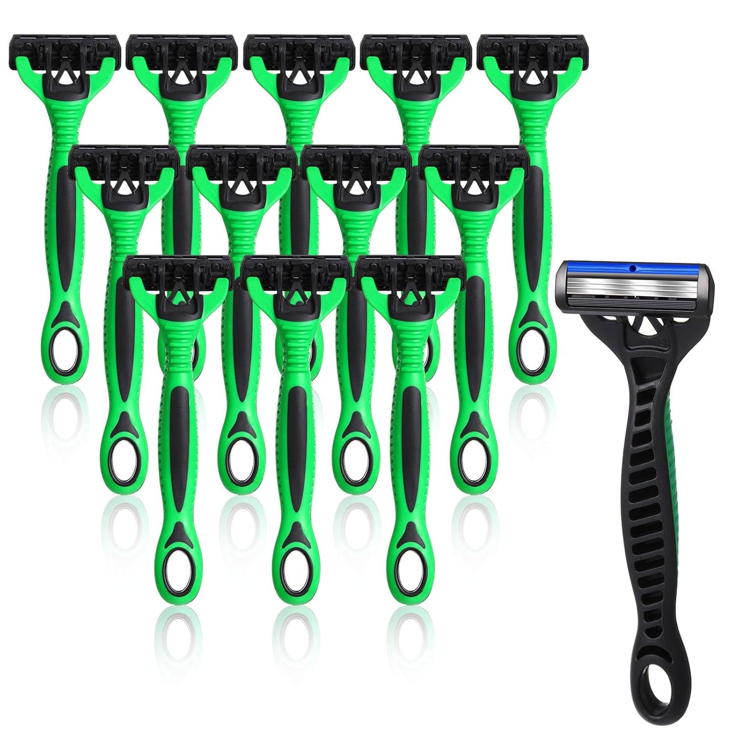 12 Pcs Mens Disposable Razors Bulk 3 Blade Sensitive Head Shaving Razors for Men Travel Hotel Spa Christmas Party Gift