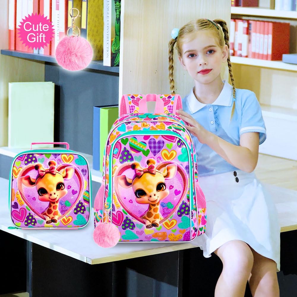 16" Backpack for Girls Boys 4-8, 3Pcs Kids Bookbag Set with Lunch Box, School Bag for Preschool Kindergarten