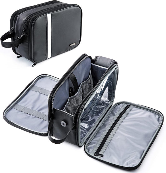 BAGSPRITE Large Toiletry Bag for Men, Women Travel Bag with Hanging Hook, Water-resistant Makeup Cosmetic Bag Shaving Kit Organizer, Bathroom Bag for Traveling