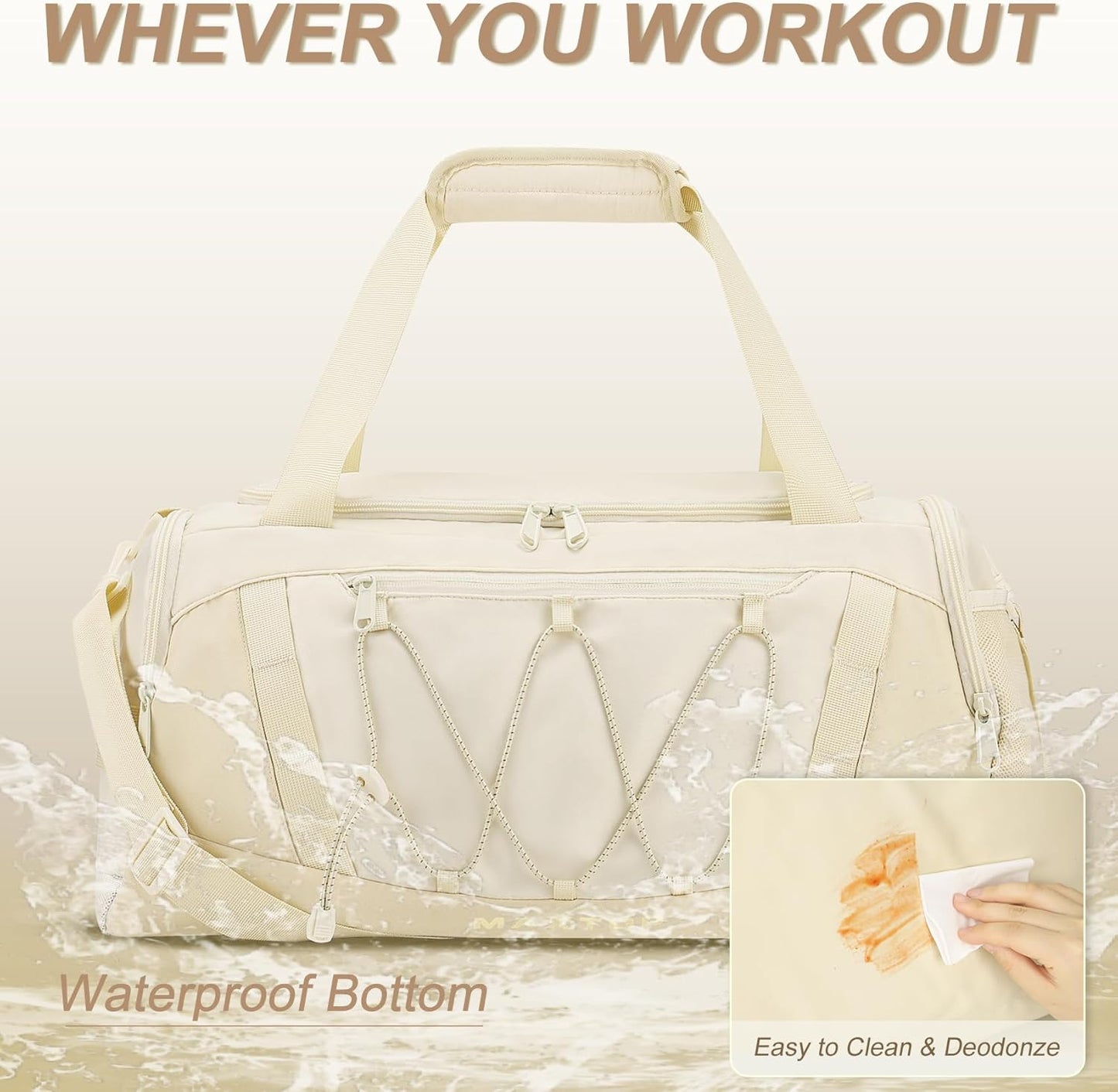 MAXTOP Gym Bag for Women Men Travel Duffle Bag Large Capacity Carry On Weekender Overnight Bag With Shoe Compartment Gym Tote Dry Wet Separation Duffel Bag for Travel