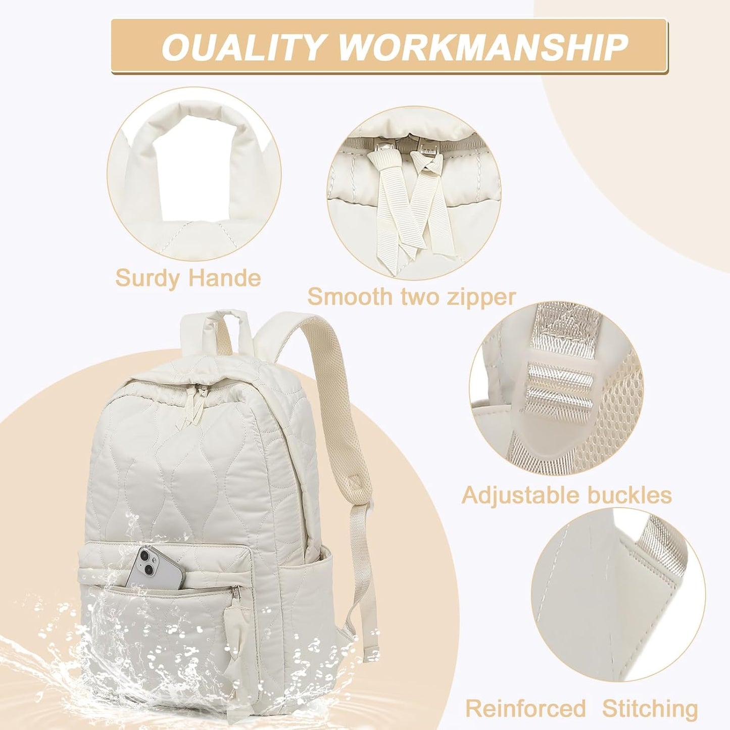 LEDAOU School Backpack Teen Girls Lightweight Bookbag Elementary Middle School Backpacks College Laptop Bag Travel Daypack