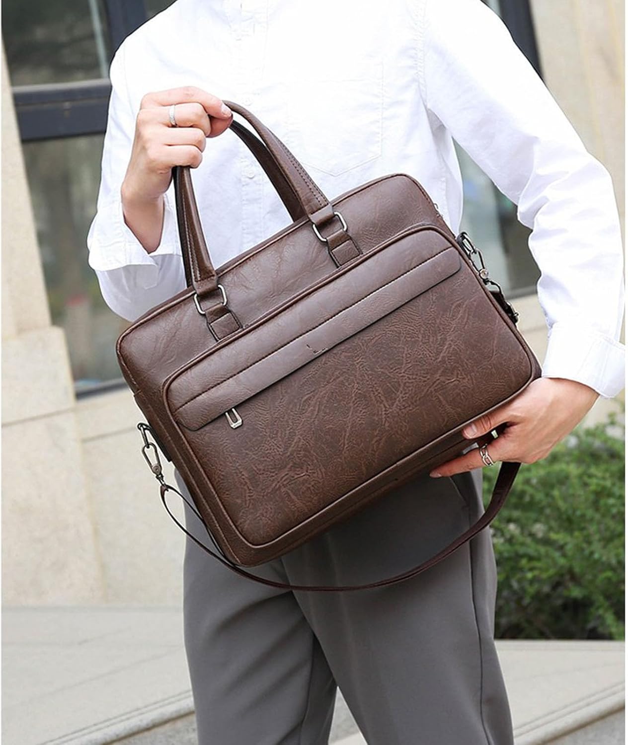 leather Laptop Bag for Men 16 inch Laptop Briefcase Waterproof,Handbags Shoulder Crossbody Bag Business