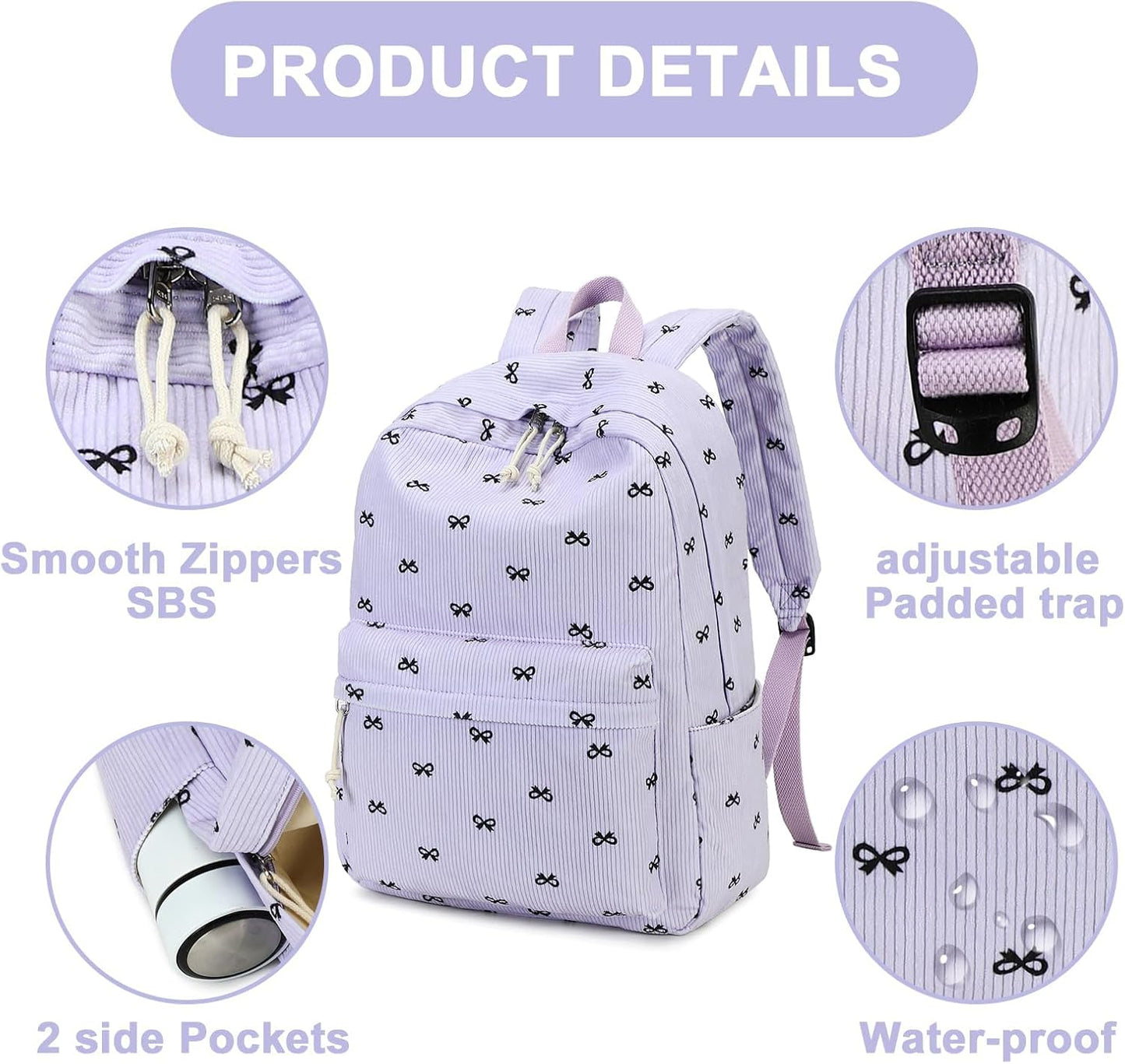 LEDAOU School Backpack Teen Girls Lightweight Bookbag Elementary Middle School Backpacks College Laptop Bag Travel Daypack