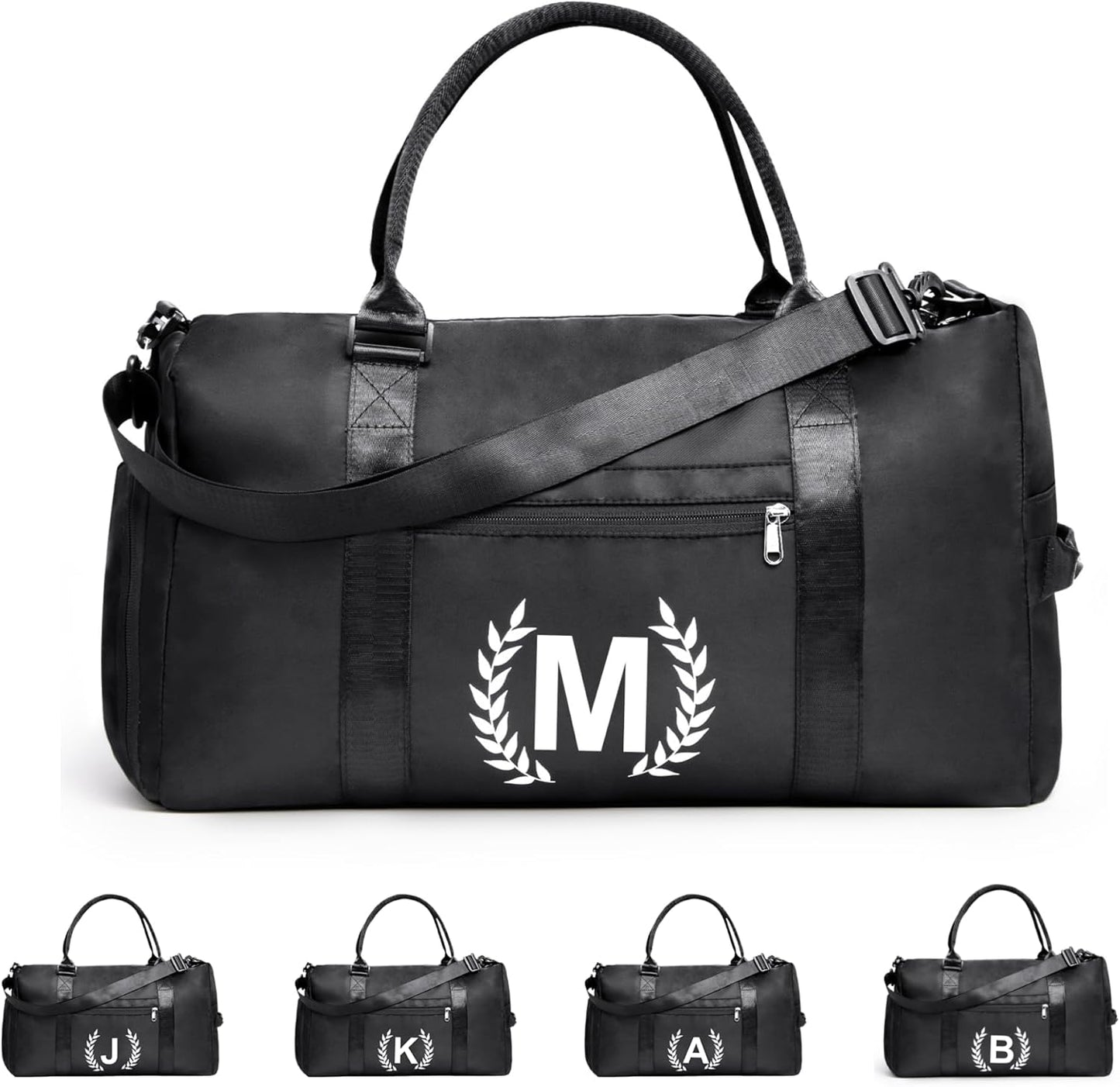 Gym Bag for Women & Men, Travel Duffle Bag with Wet Pocket & Shoes Compartment, Personalized Present for Men& women Teenager Girls Initial Birthday Gifts for Mom Dad Friends