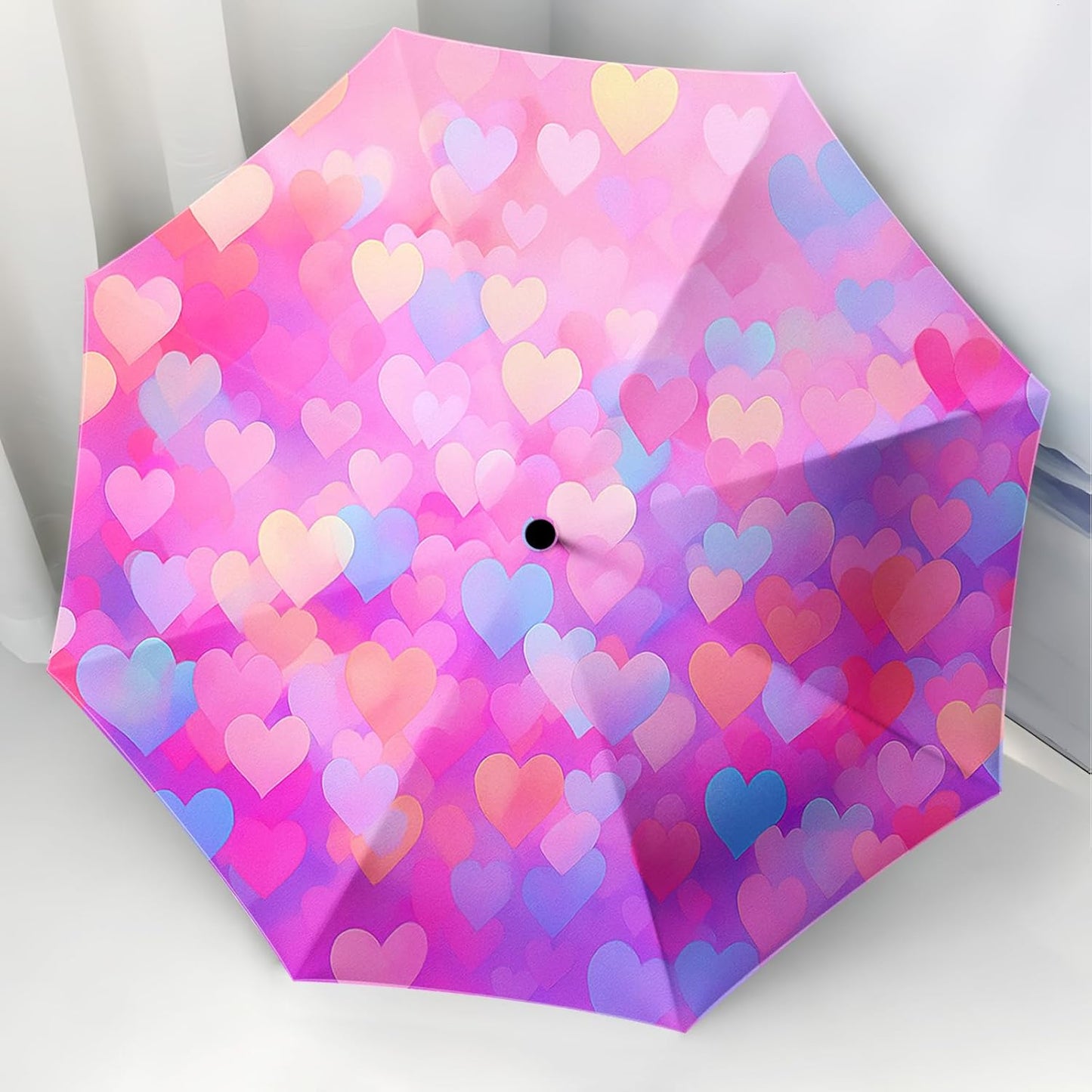 Small Travel Folding Umbrella for Girl, Portable, UV, SunShade, Compact, Automatic, Rain & Wind