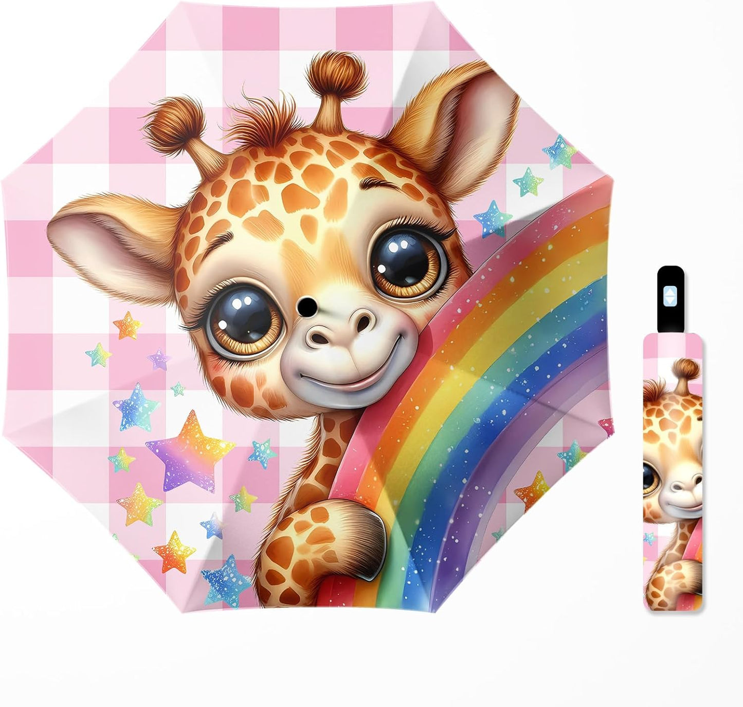 Small Travel Folding Umbrella for Girl, Portable, UV, SunShade, Compact, Automatic, Rain & Wind