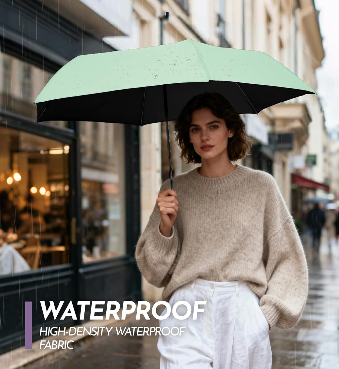 Travel Mini Umbrella Compact Small & Lightweight, UV Rain Protection, Pocket-Sized Folding Umbrellas with Quickdraw & Case for Men Women & Kids Backpack