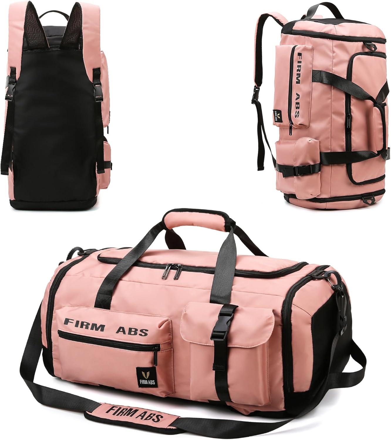 Gym Bag for Women, 65L Large Capacity Travel Duffle Bag 3 in1 Convertible Backpack with Shoes Compartment and Dry and Wet Separation