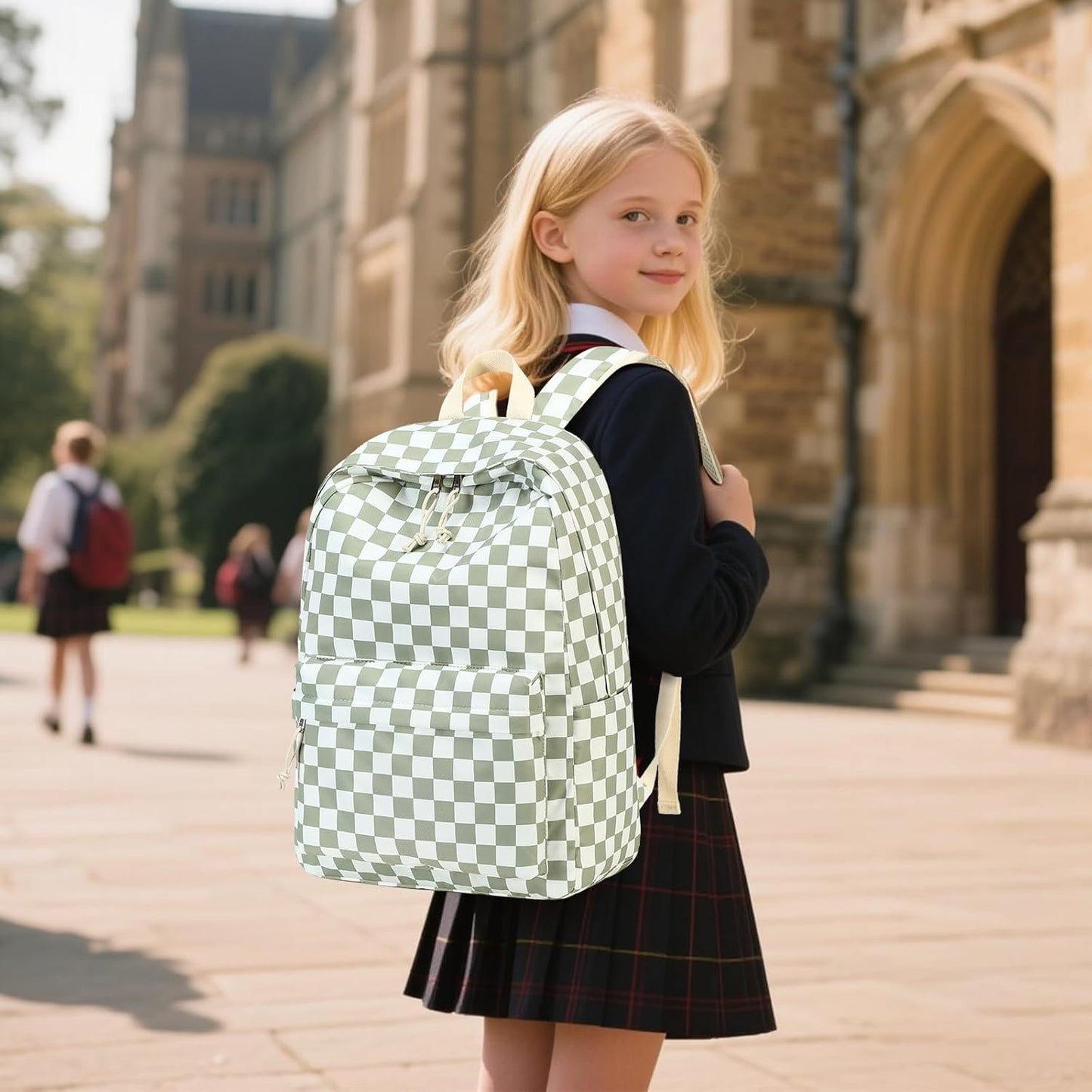 LEDAOU Backpack for Girls School Bag Kids Bookbag Teen Backpack Set Daypack with Lunch Bag and Pencil Case