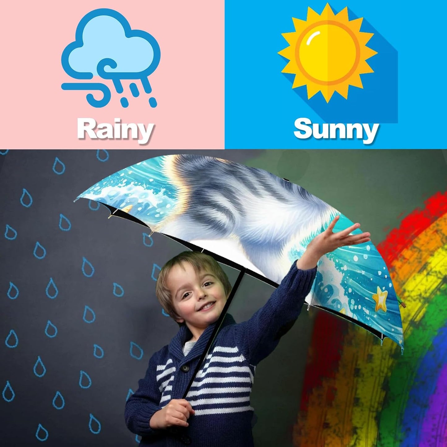 Small Travel Folding Umbrella for Girl, Portable, UV, SunShade, Compact, Automatic, Rain & Wind