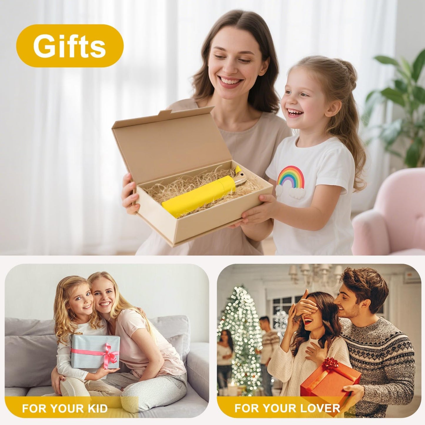 Cute Duck Handle Umbrella - Compact Travel Yellow Duck Head Umbrella for Adults and Girls