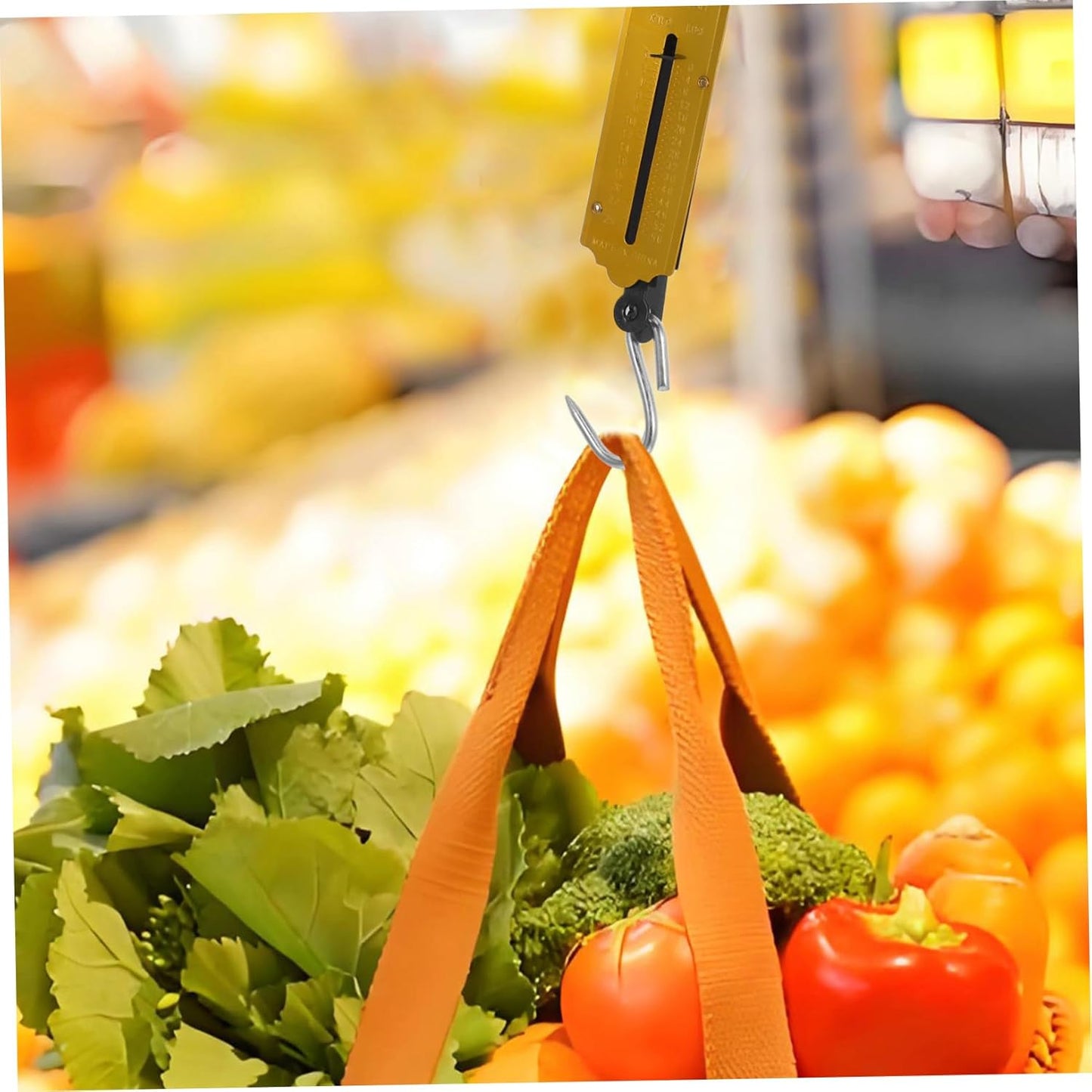 KICHOUSE Compact Handheld Spring Scale for Weighing Fish and Vegetables High Precision Portable Weigher for Travel and Grocery Use Easy to Carry up