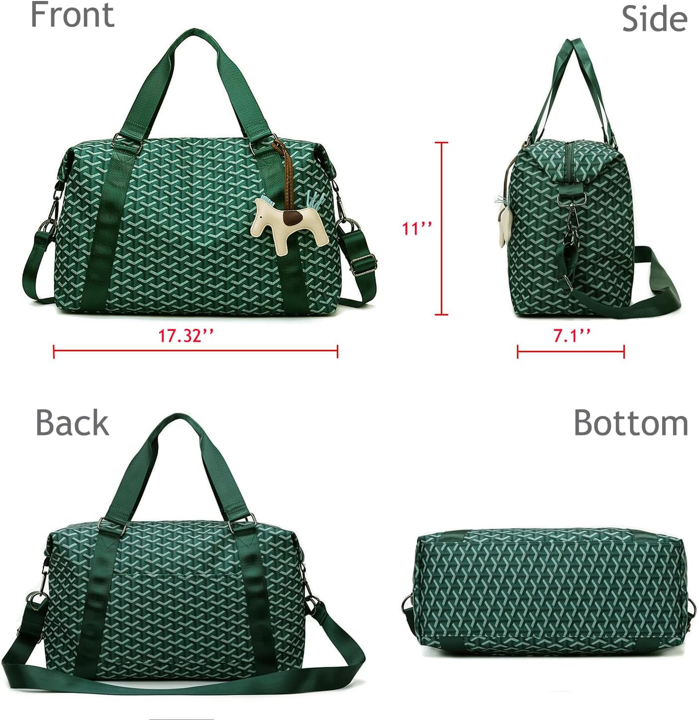 Sports Duffel Bag Travel Bag Weekender Bag Overnight Duffel Bag Gym Bag With Wet Pocket Green