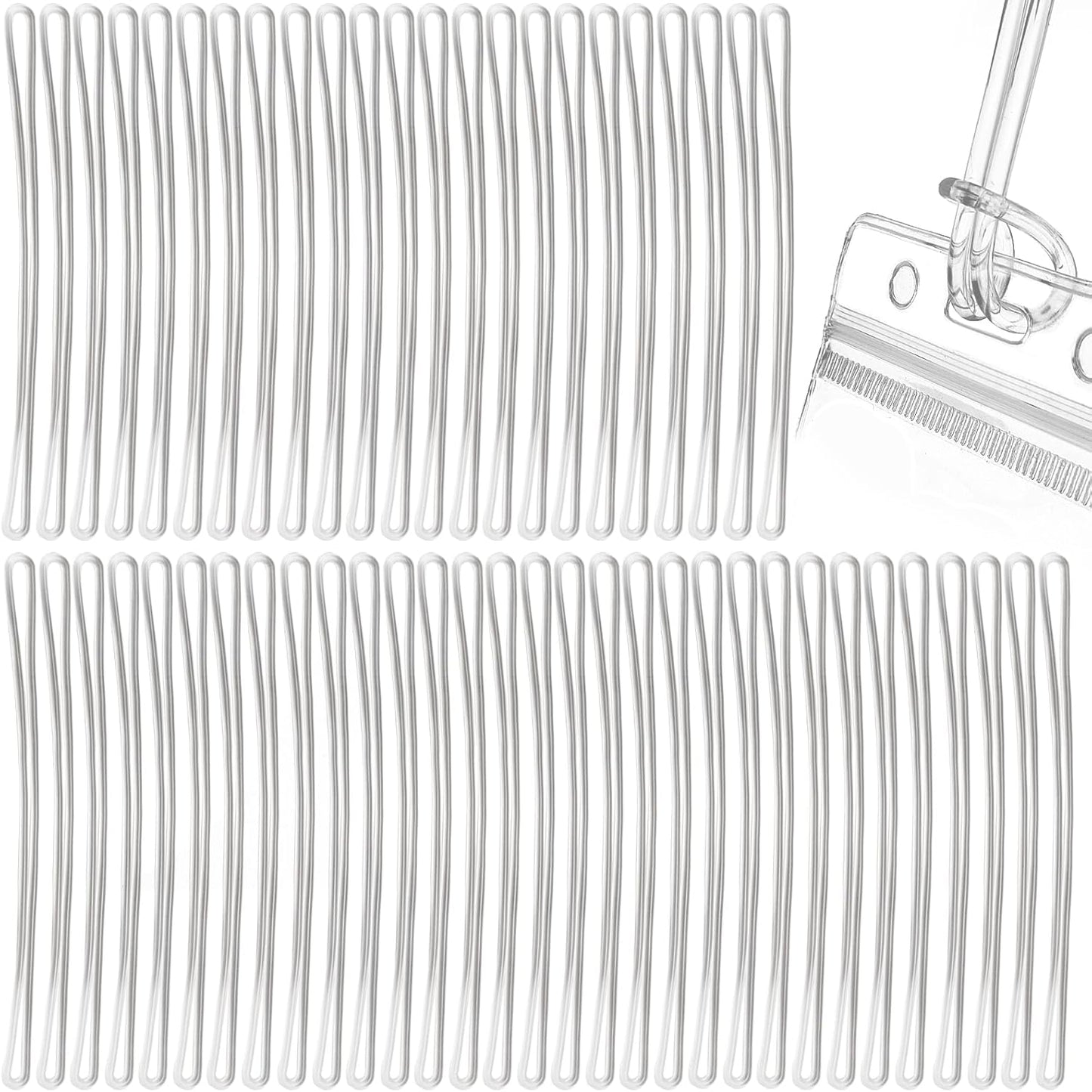 120 Pcs Clear Plastic Luggage Straps 6 Inch Clear Worm Loops Luggage Tag Straps Name Tag Loop for Bag Tags,Identification Cards ID