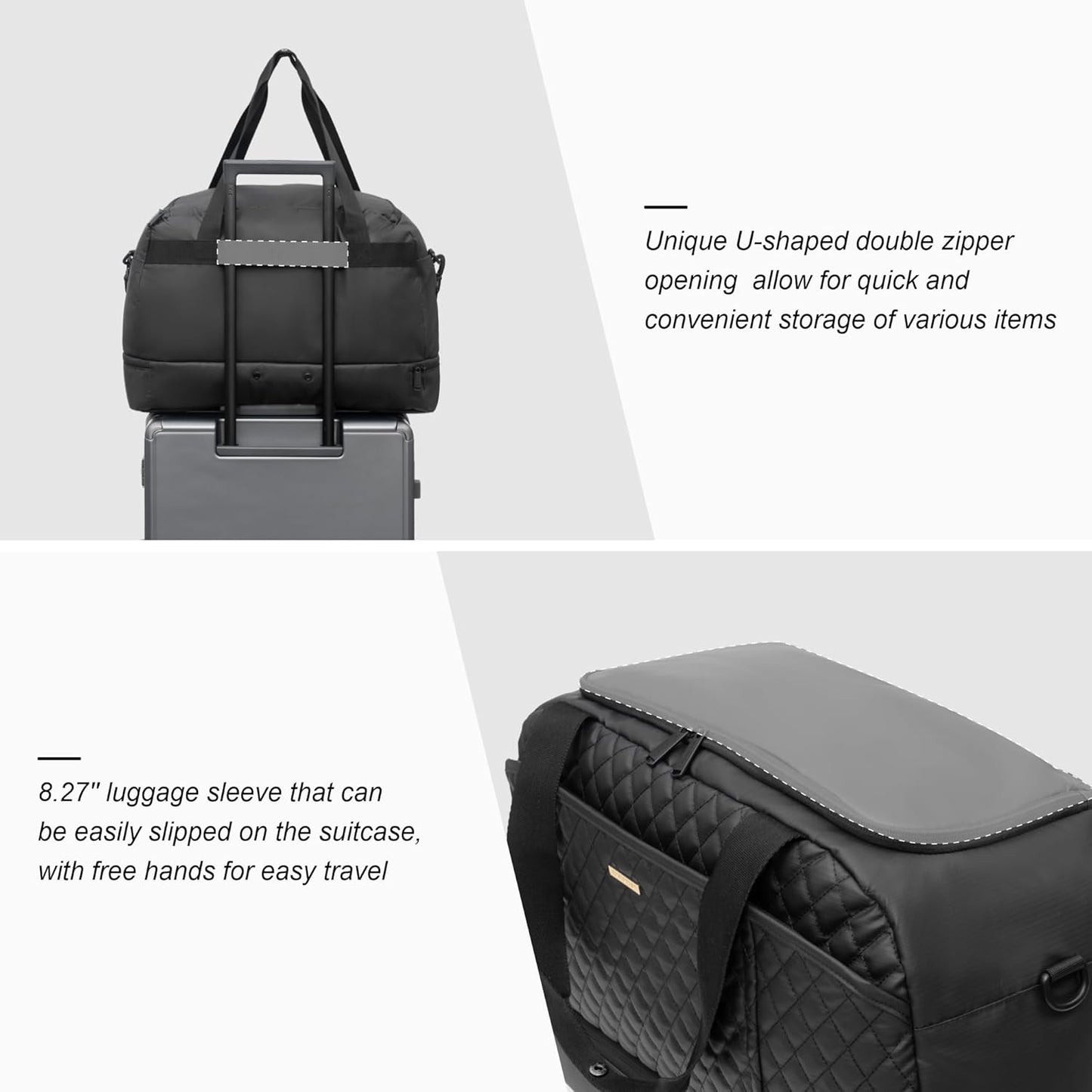 EVERFUN Gym Bag for Men and Women, Duffle Tote with Shoe Compartment and Wet Pocket for Travel, Sports, Boxing, Workout and Weekend