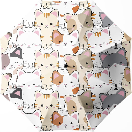 Small Compact Travel Automatic Folding Umbrella for Women, Portable Lightweight, Rain, Wind, UV Sun Shade