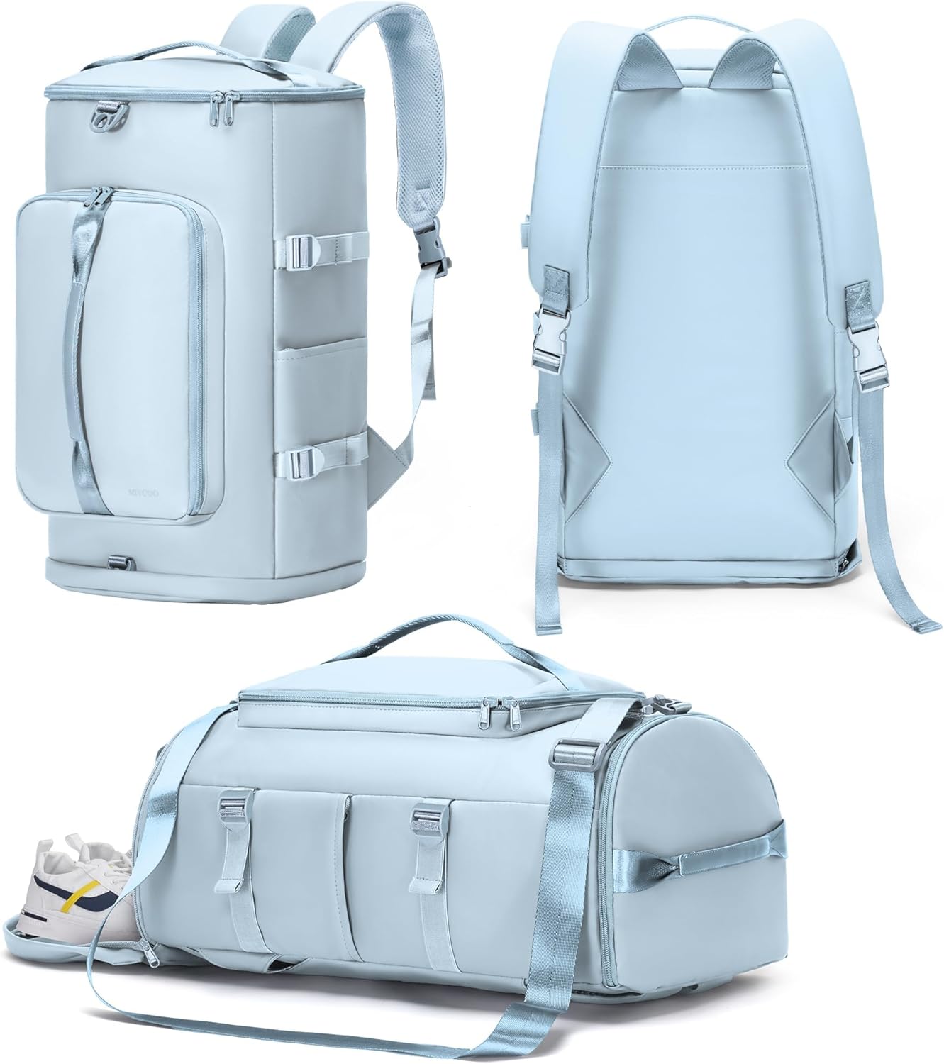 Gym Bag with Shoes Compartment - Duffle Bag for Men and Women, Travel Backpack Weekender Overnight Bag, Sports Bag with Wet Pocket Blue - MIYCOO