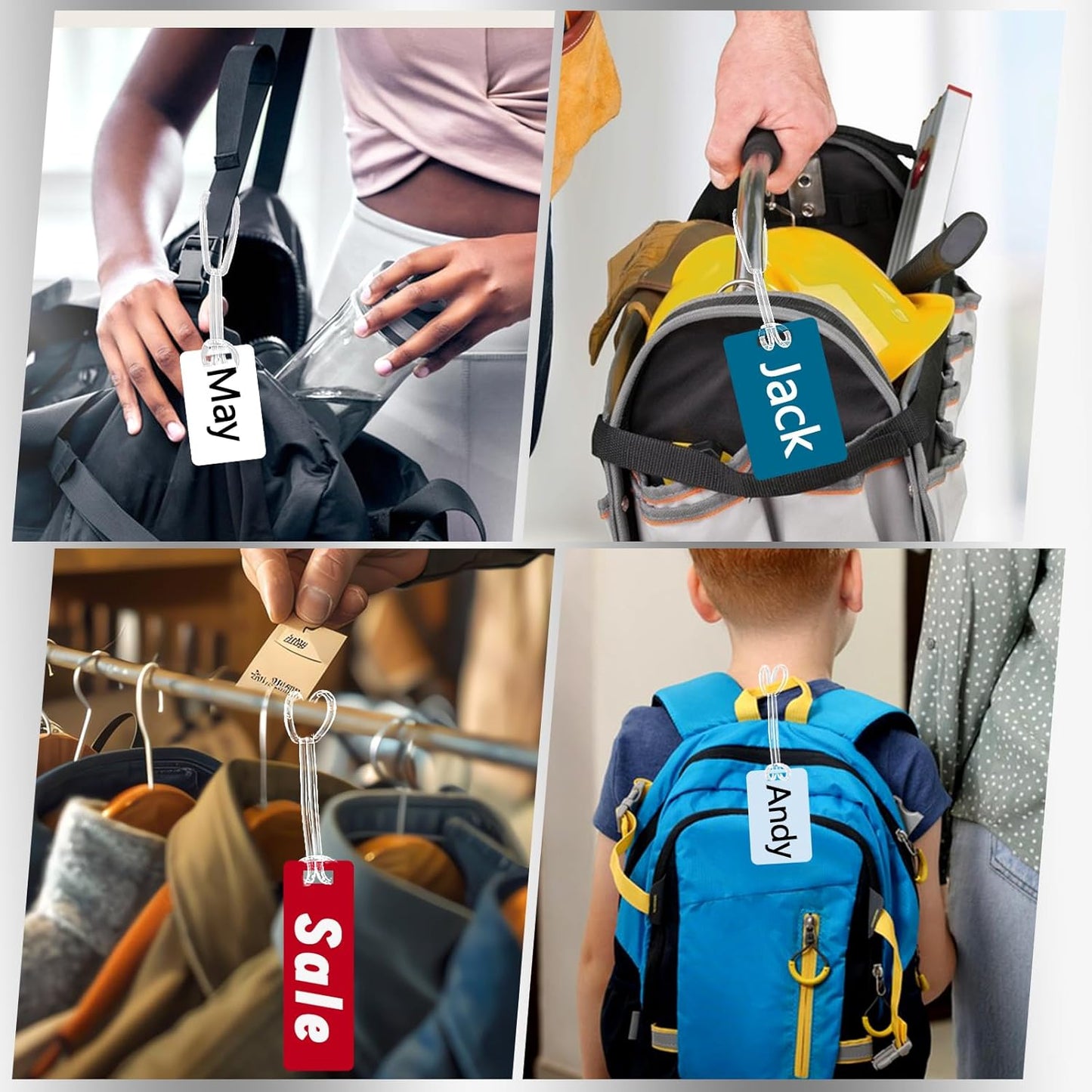 120 Pcs Clear Plastic Luggage Straps 6 Inch Clear Worm Loops Luggage Tag Straps Name Tag Loop for Bag Tags,Identification Cards ID