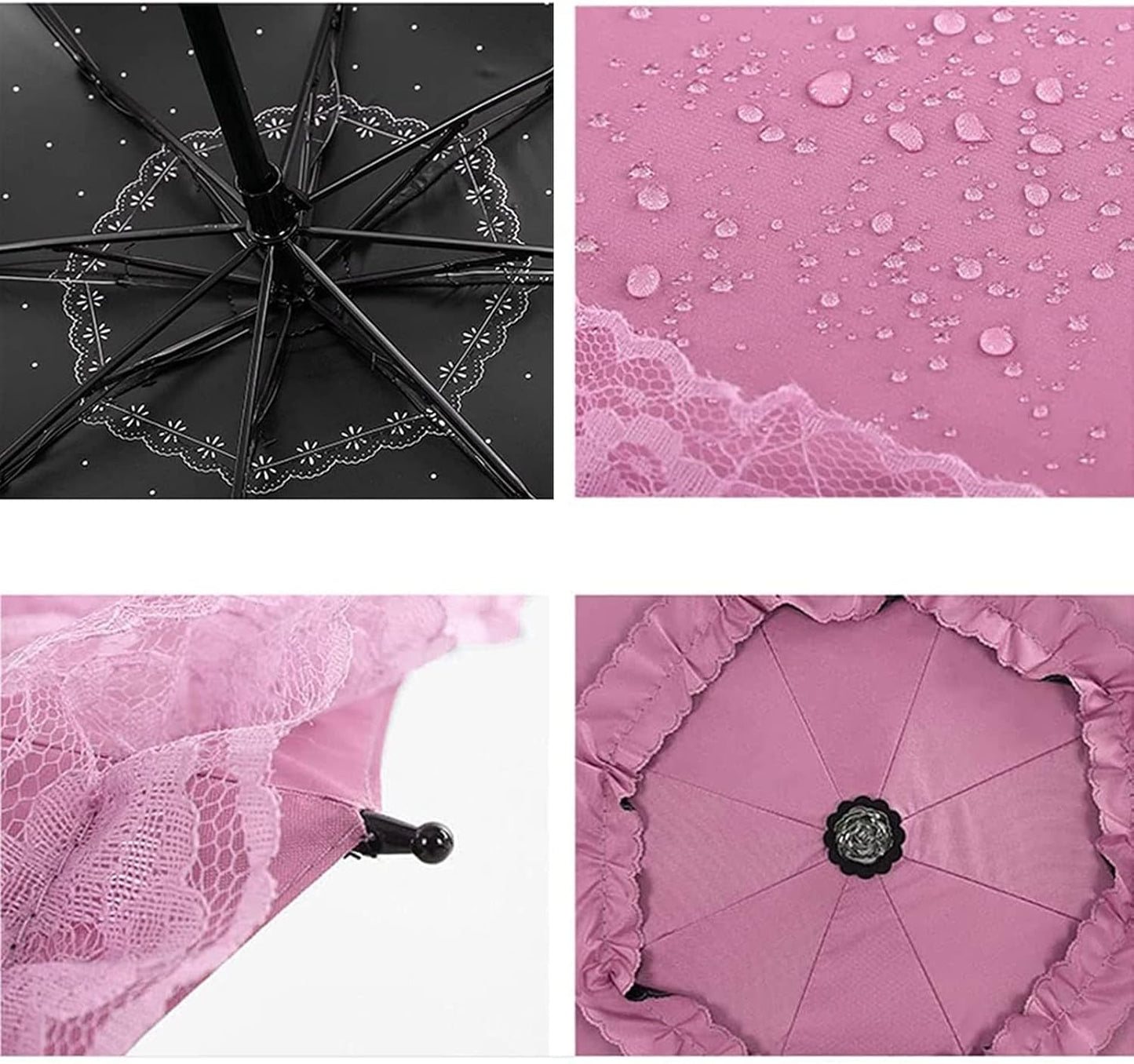 Vintage Lace Parasol Gothic Lolita Umbrella UV Sun Protection Witch Cosplay Photoshoot Props Party Decoration