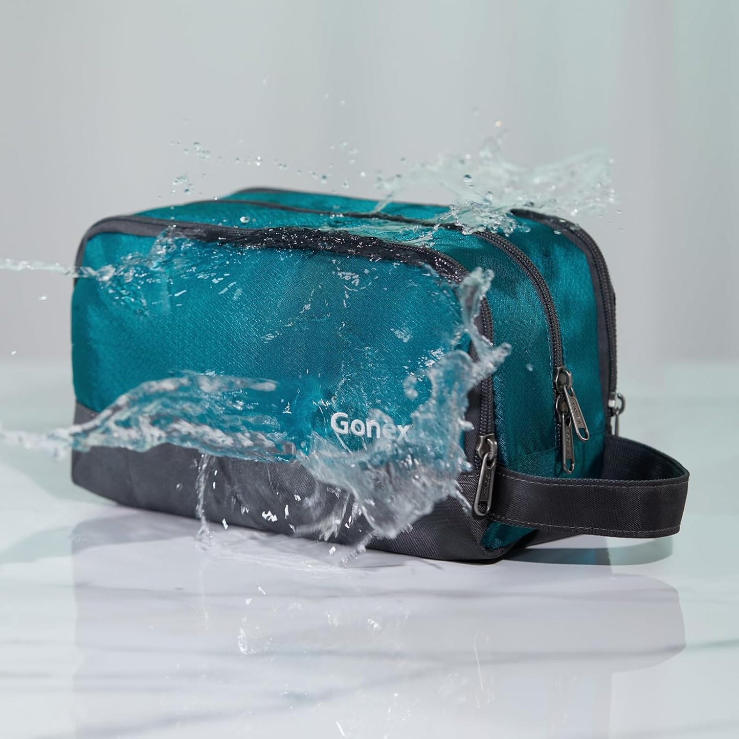 Gonex Travel Toiletry Bag Nylon, Shaving Bag Toiletry Organizer Peacock Green