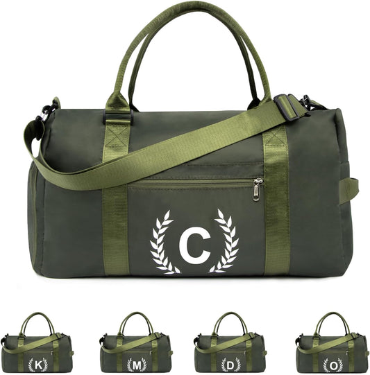Gym Bag with Shoe Compartment - Personalized Monogrammed Duffle for Sports, Travel, and Workout with Initials