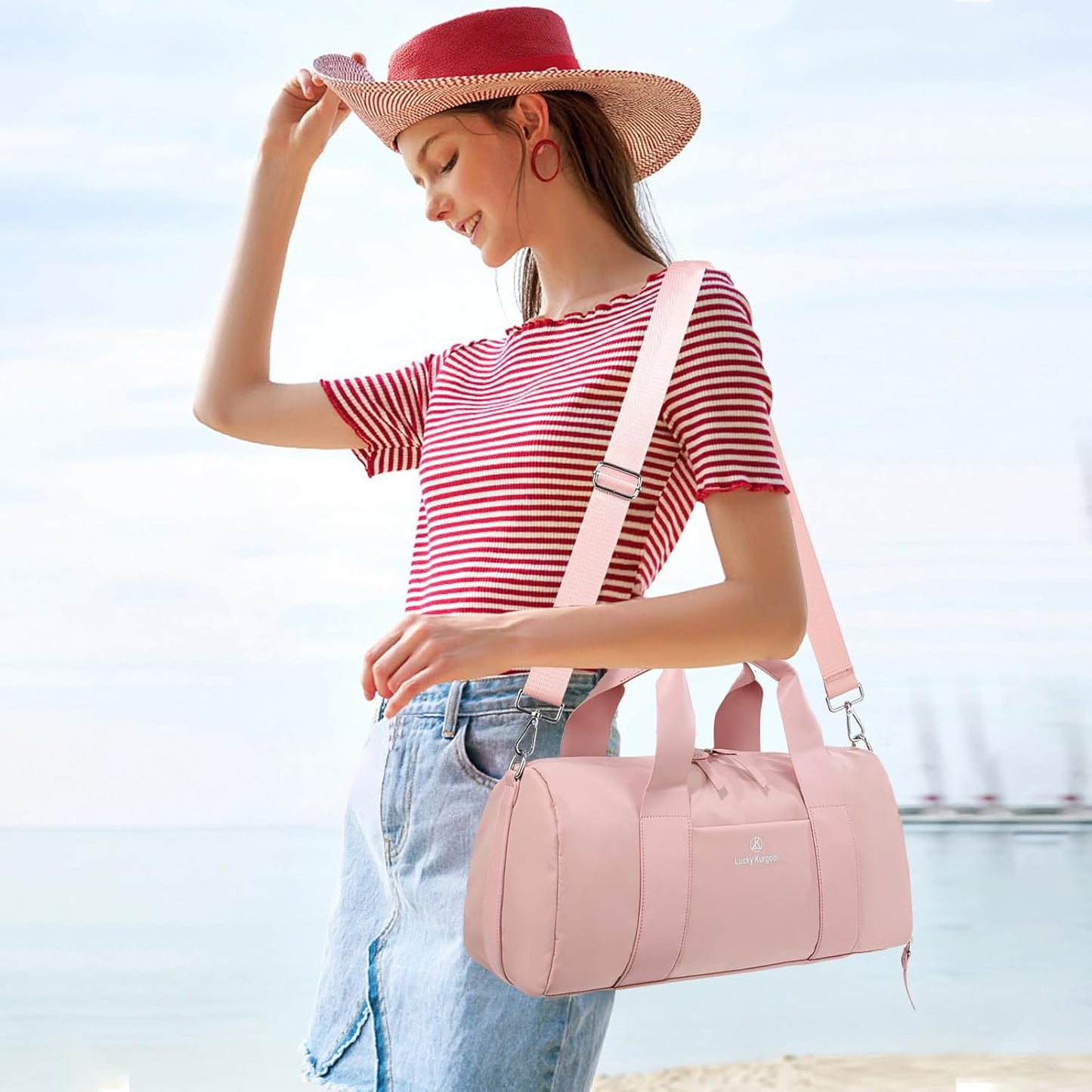 Gym Bag for Women, Duffle Bag for Travel with Shoe Compartment and Wet Pocket, Lightweight Carry on Weekender Duffel Bags, Water Resistant